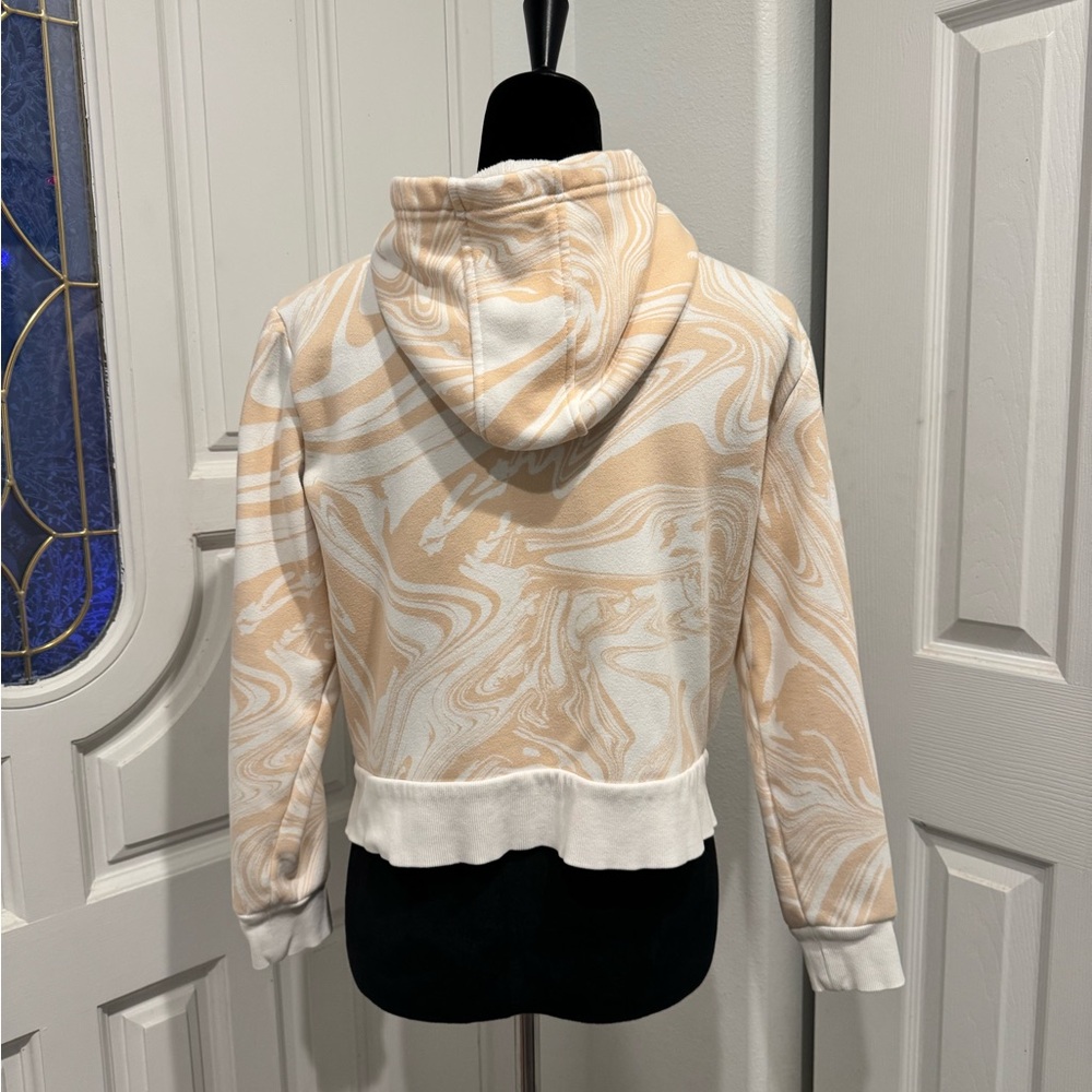 Juicy Couture Women's Tan Beachwood Swirls Zip Up Hoodie Sherpa Sweatshirt M - Picture 5 of 10